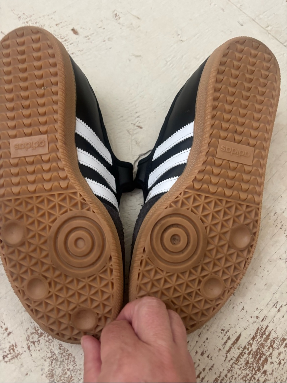 adidas Black and White Mary Jane Flats with Velcro Strap - Picture 6 of 8